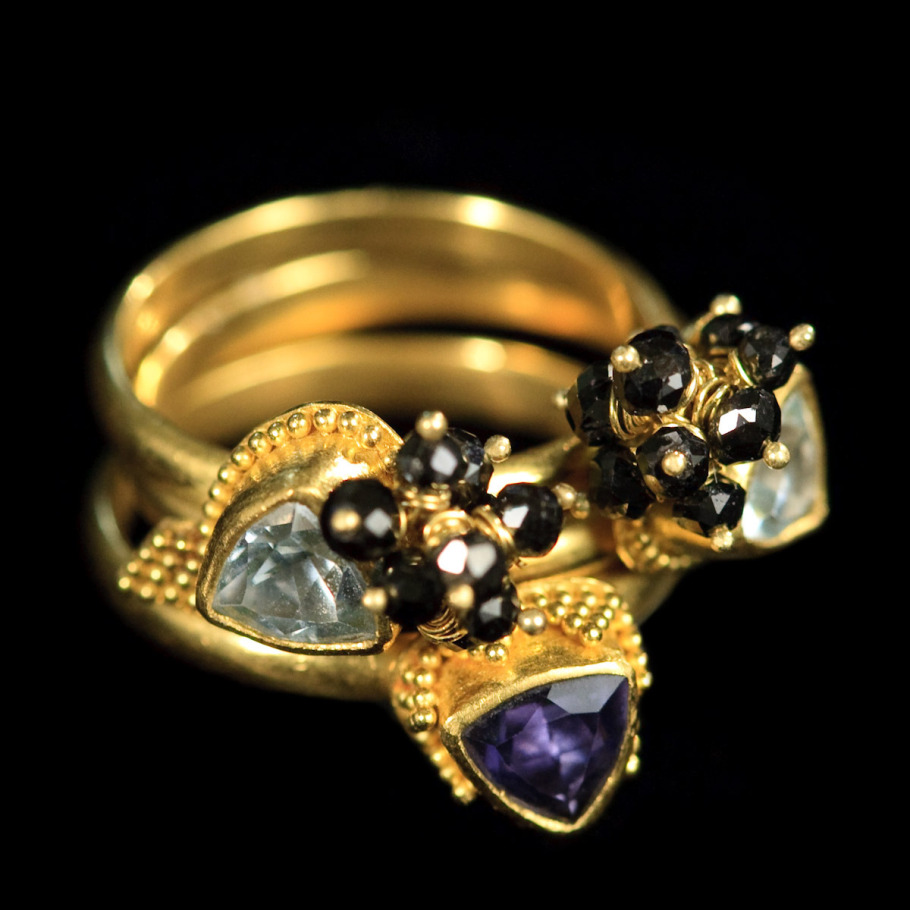 04-22k aquamarine tanzanite and black diamond stacking ring.jpg